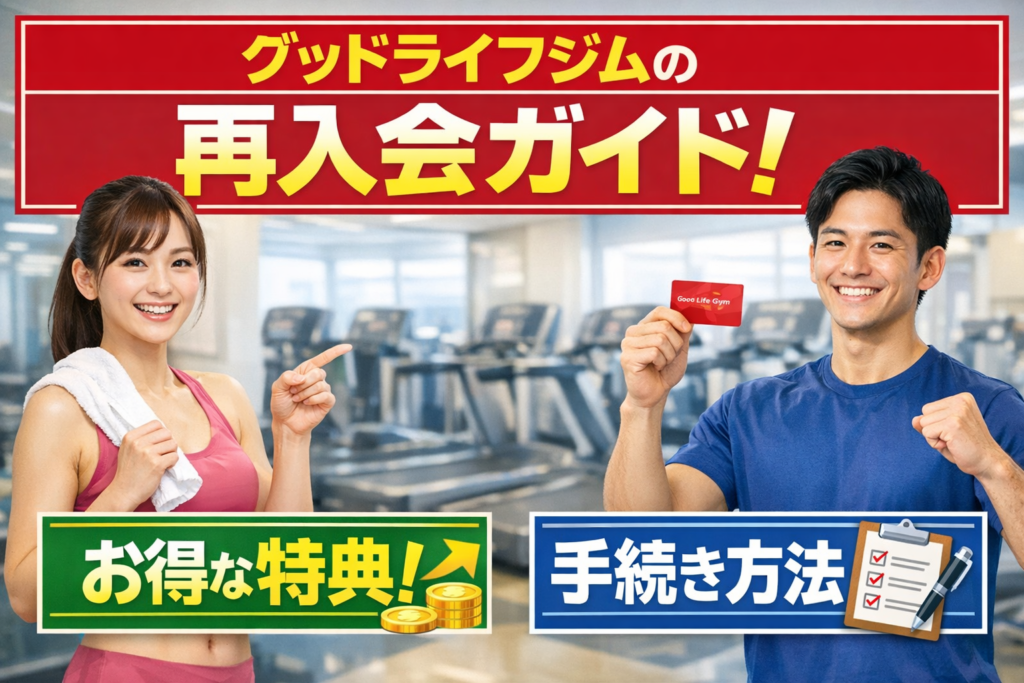 グッドライフジムの再入会ガイド！お得な特典と手続き方法