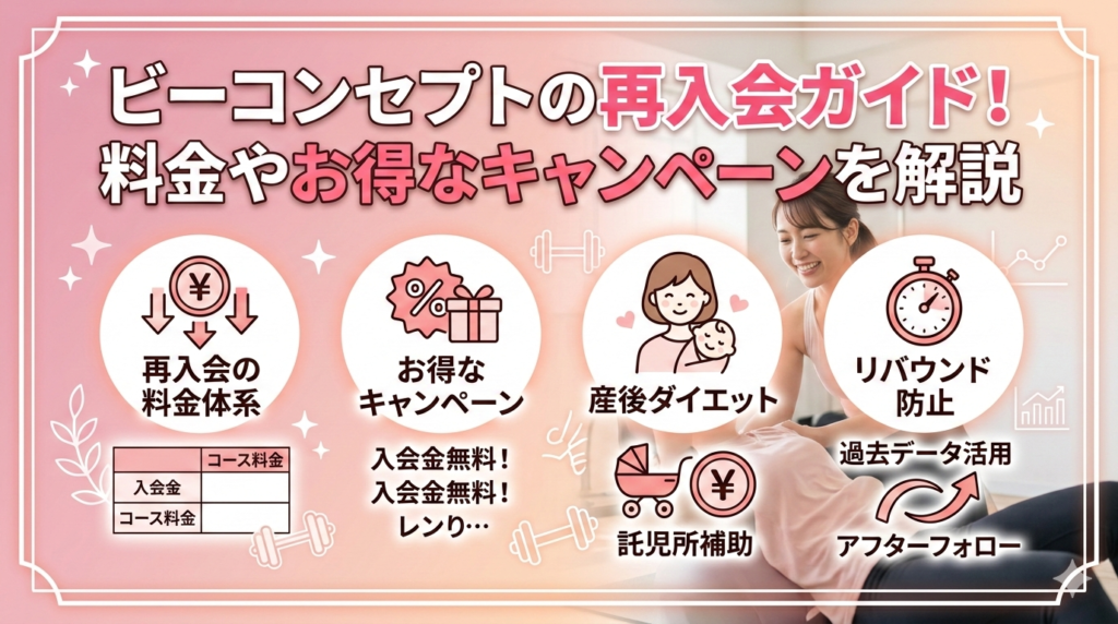 ビーコンセプトの再入会ガイド！料金やお得なキャンペーンを解説