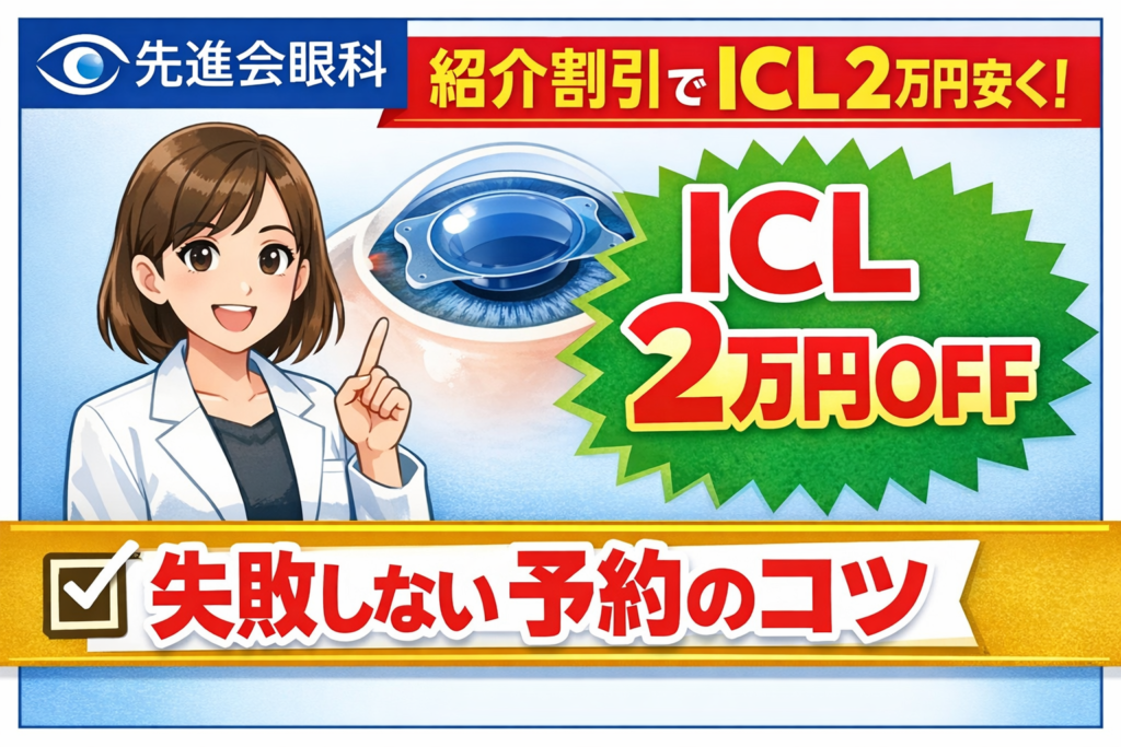 先進会眼科の紹介割引でICLを2万円安く！失敗しない予約のコツ