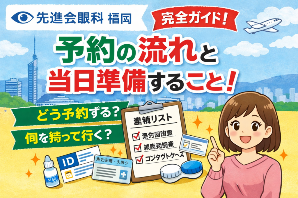 先進会眼科福岡の予約の流れと当日に準備すること！