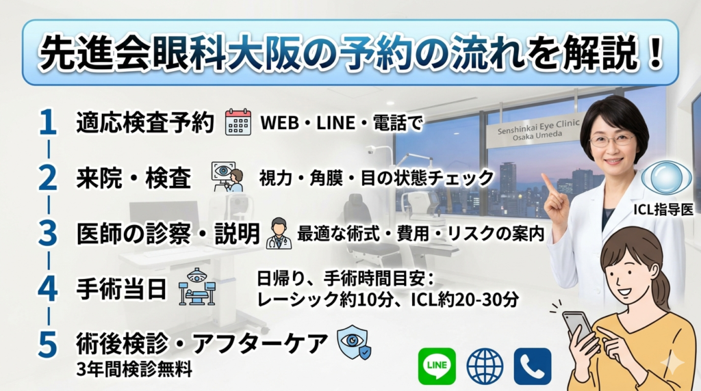 先進会眼科大阪の予約の流れを解説！