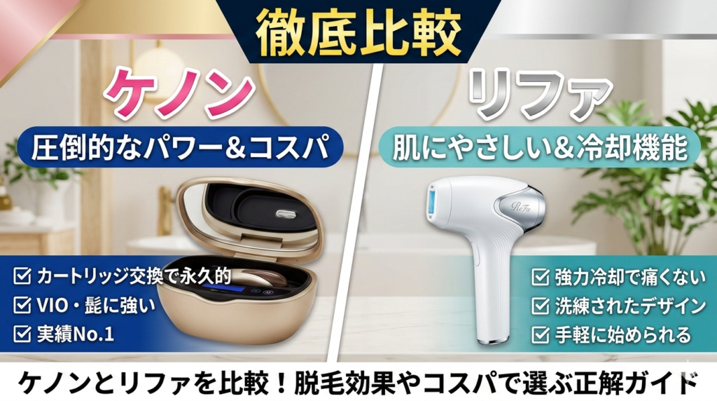 ケノンとリファを比較！脱毛効果やコスパで選ぶ正解ガイド