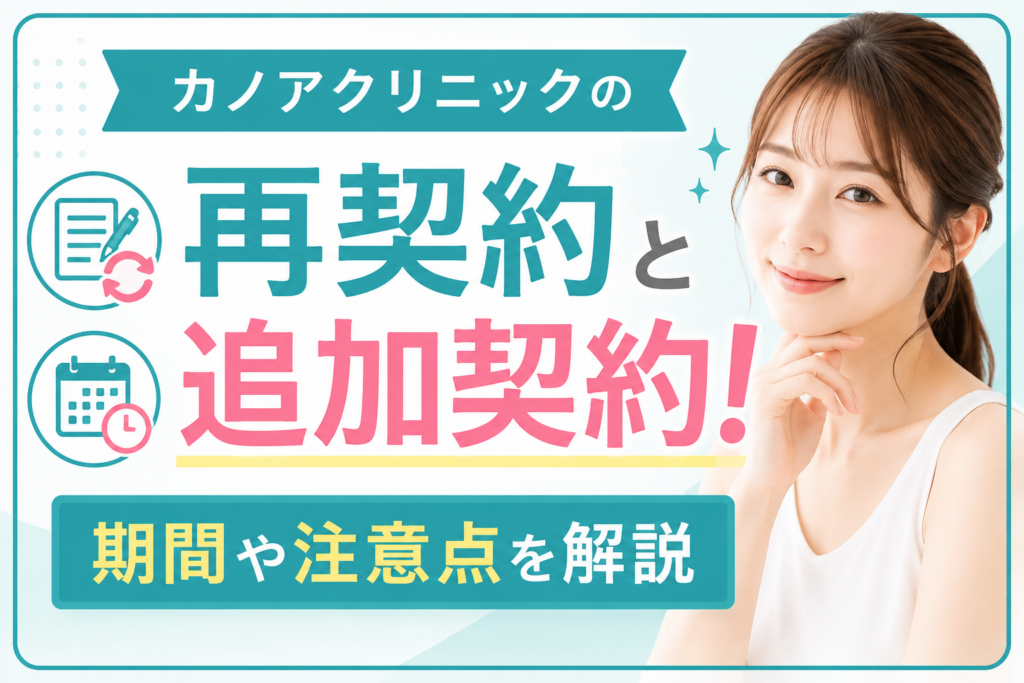 カノアクリニックの再契約と追加契約！期間や注意点を解説